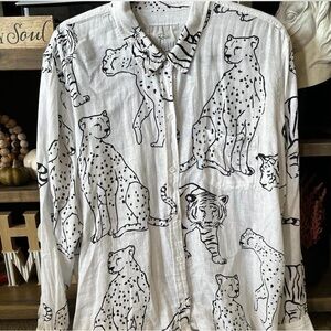 Rails Monochrome Animal Print Shirt